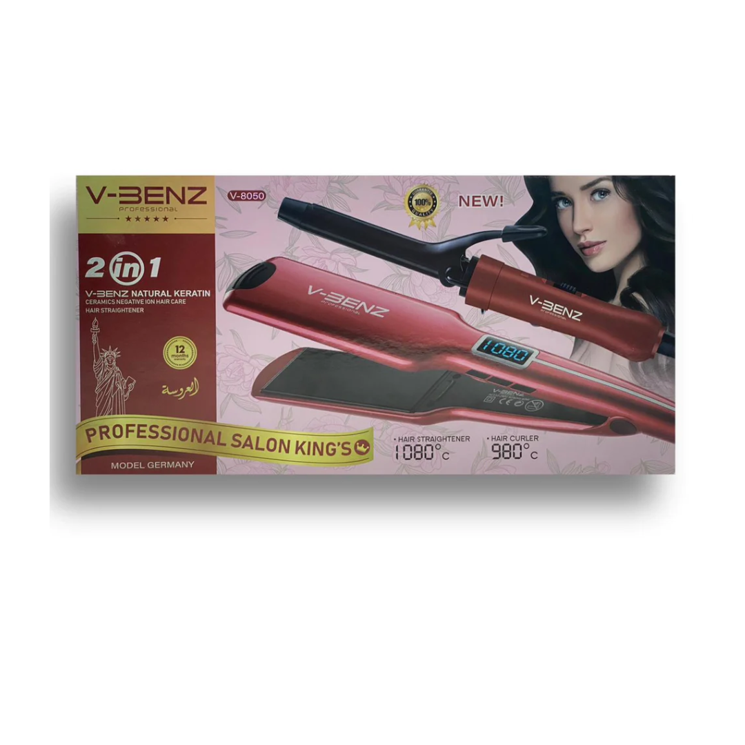 V-BENZ professional salon V-8050 2 in 1 Hair straightner and hair curler