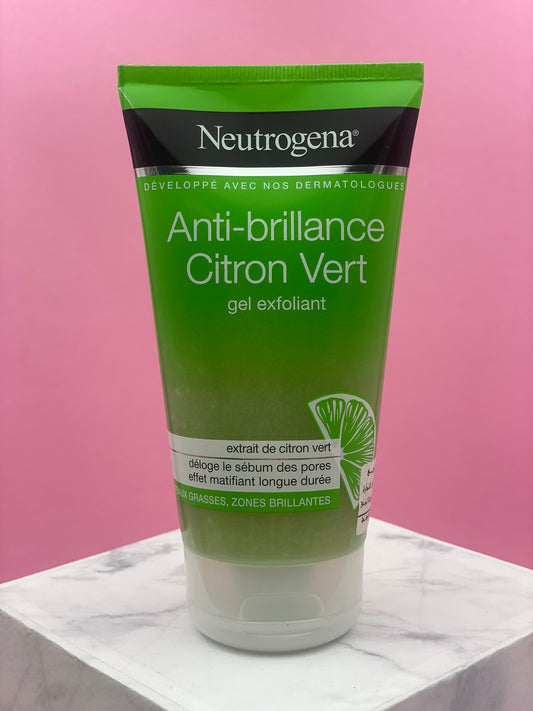 NEUTROGENA Gel Nettoyant Exfoliant Visage, Anti-Brillance, Citron Vert - 150 ml