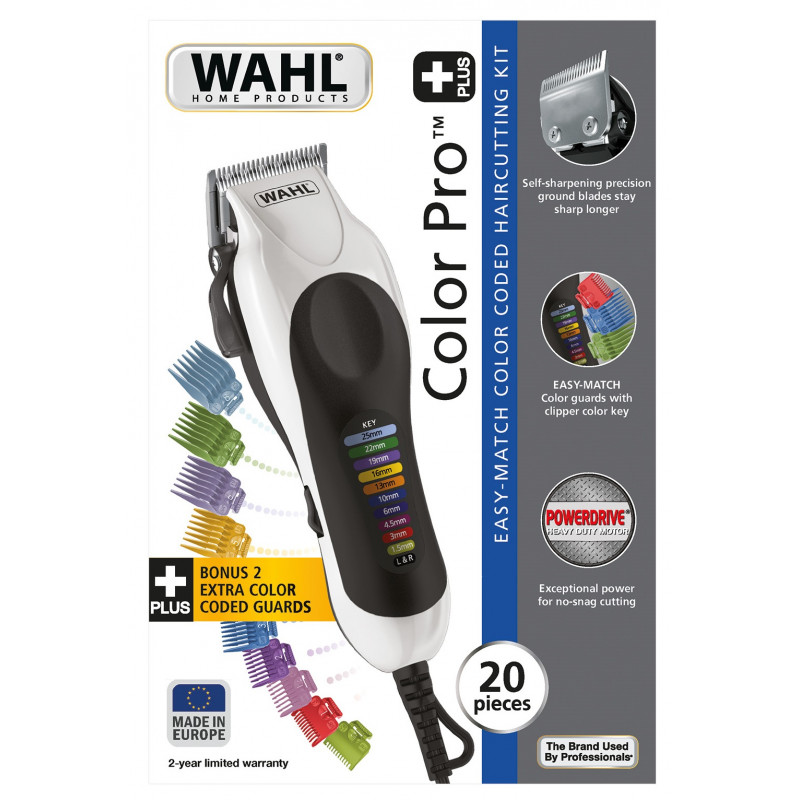 WAHL Color Pro Kit complet de coupe de cheveux avec accessoires et cape 79300-1001, Limited Edition
