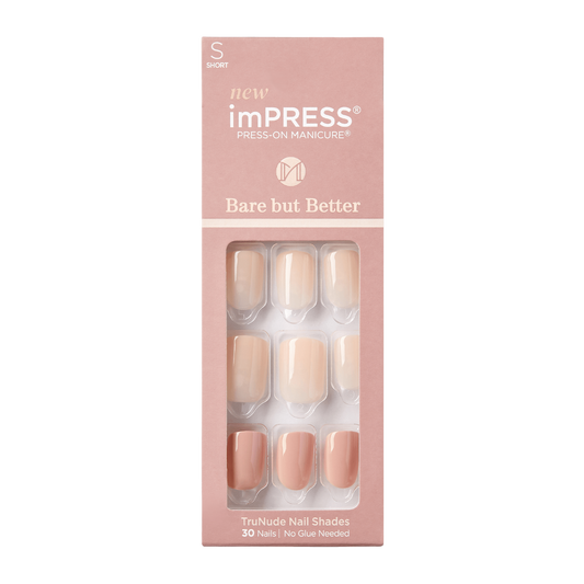KISS ImPRESS Press-On Manicure Bare but Better - Simple Pleasure - Taille S