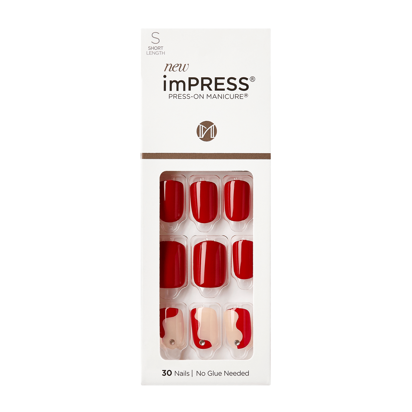 KISS ImPRESS Press-On Manicure - IM33C Adore You - Taille S