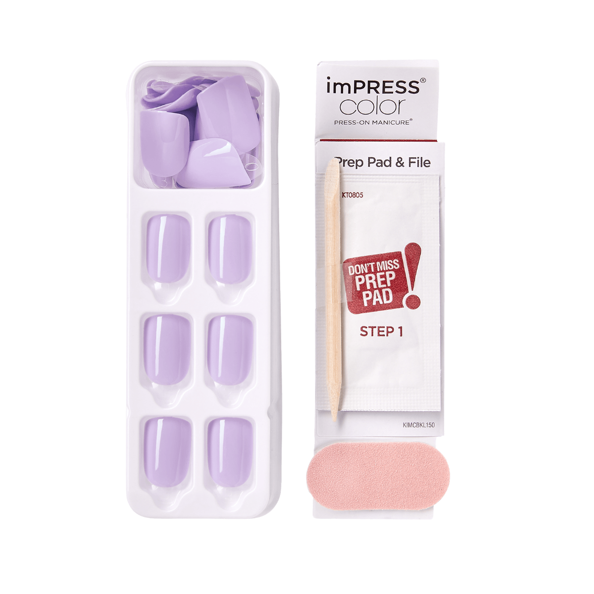 KISS ImPRESS Color Press-On Manicure - Picture Purplect - Taille S
