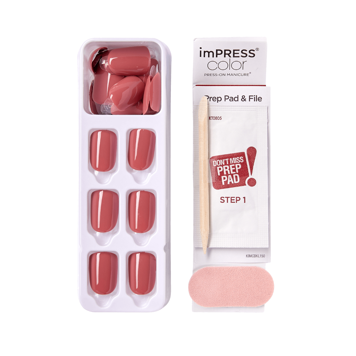 KISS ImPRESS Color Press-On Manicure - Platonic Pink - Taille S