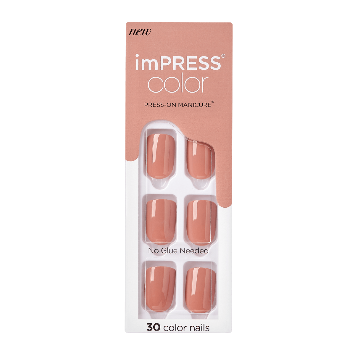 KISS ImPRESS Color Press-On Manicure - Caramel - Taille S