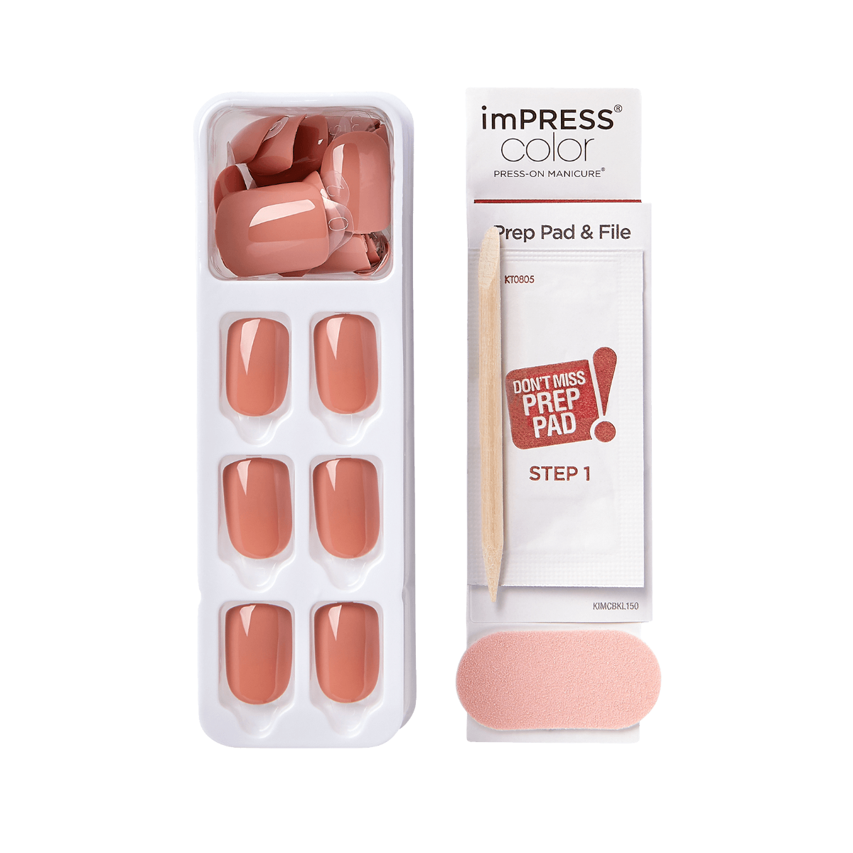 KISS ImPRESS Color Press-On Manicure - Caramel - Taille S