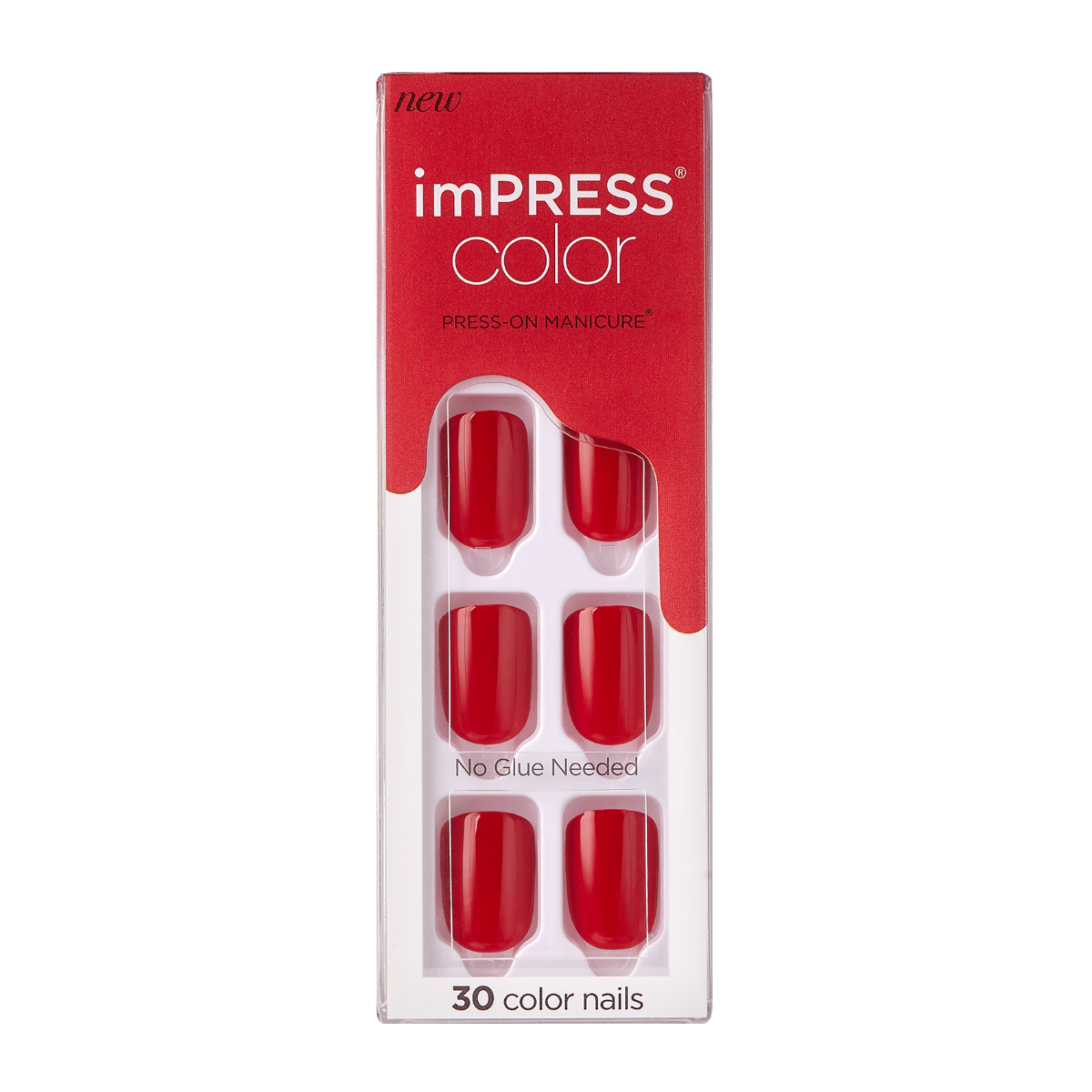 KISS ImPRESS Color Press-On Manicure - Reddy or Not - Taille S
