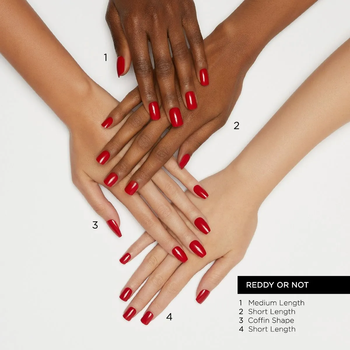 KISS ImPRESS Color Press-On Manicure - Reddy or Not - Taille S