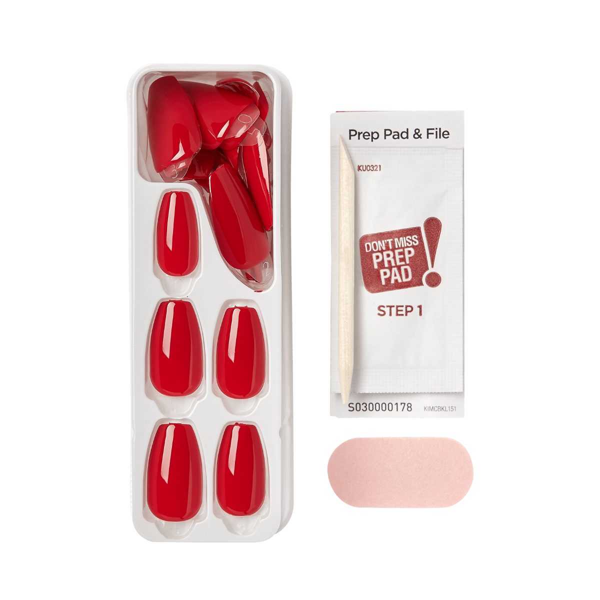 KISS ImPRESS Color Press-On Manicure - Reddy or Not - Taille M